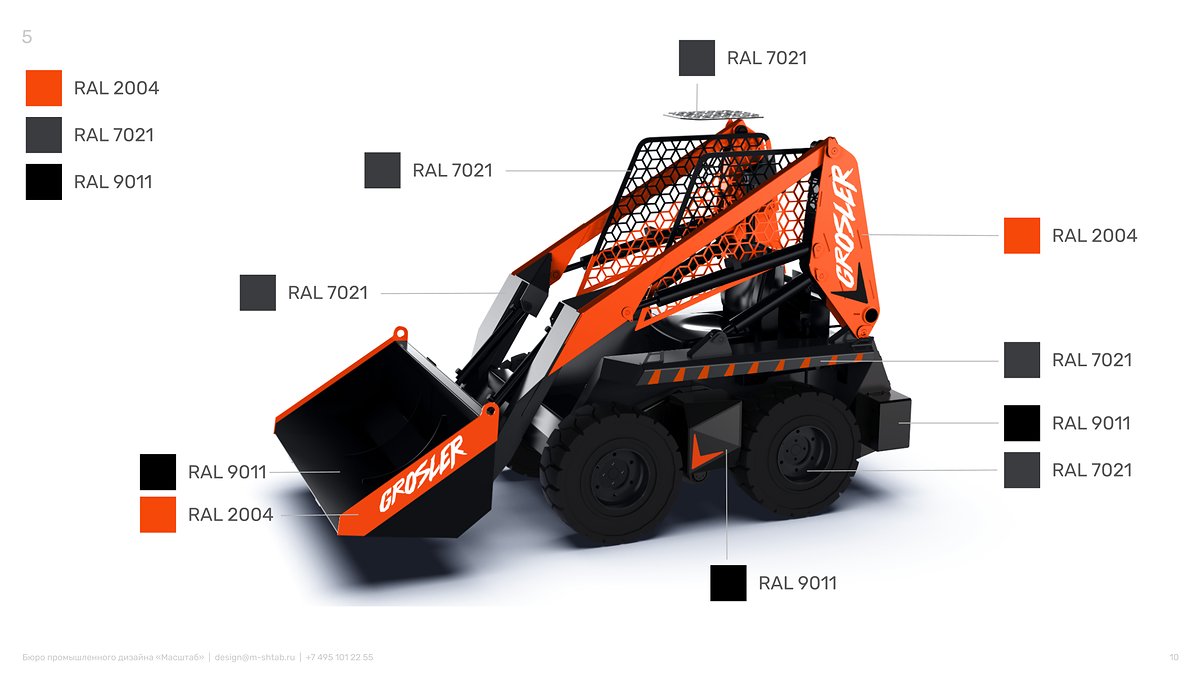 Погрузчик GROSLER GI 1300, цветографика RAL, вид в три четверти