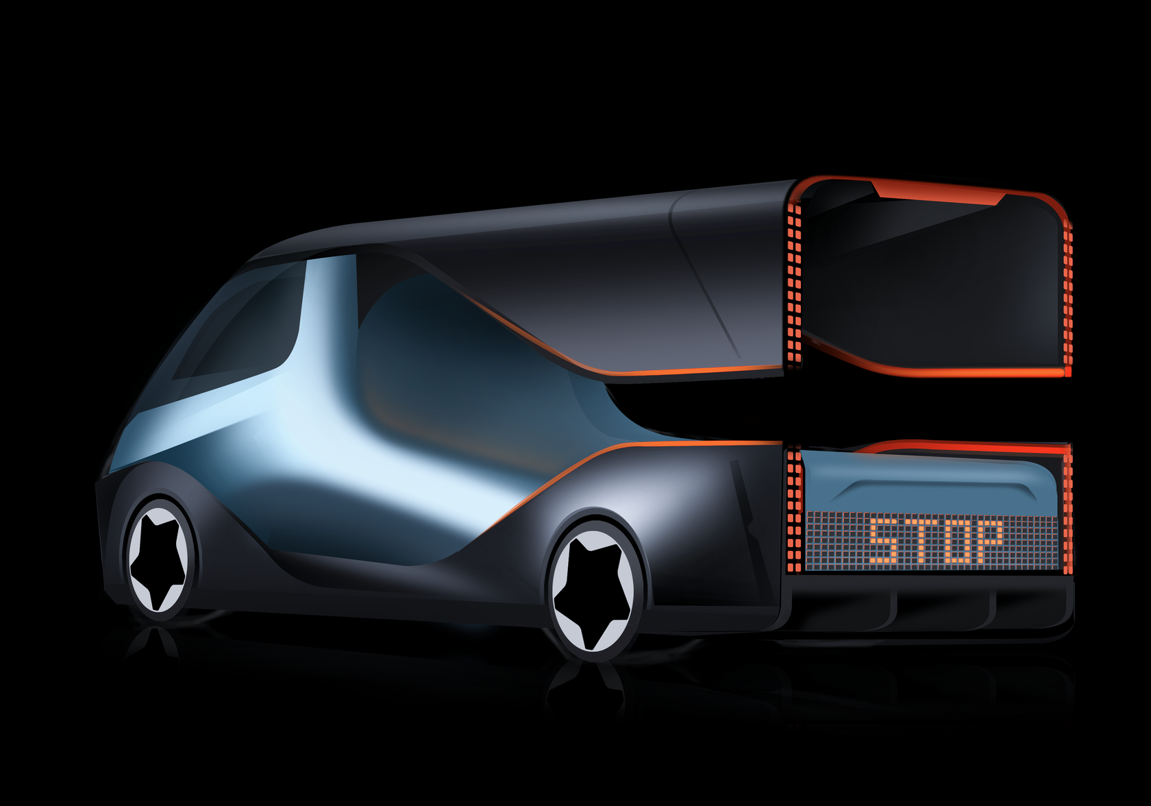 ГАЗ safety car, задняя часть с LED-табло STOP