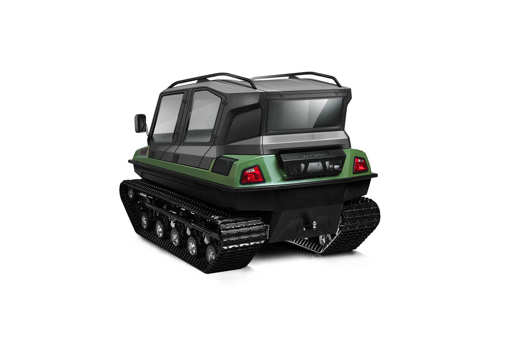 Болотоход Tinger TR5, съёмная крыша, вид сзади в три четверти, рендер